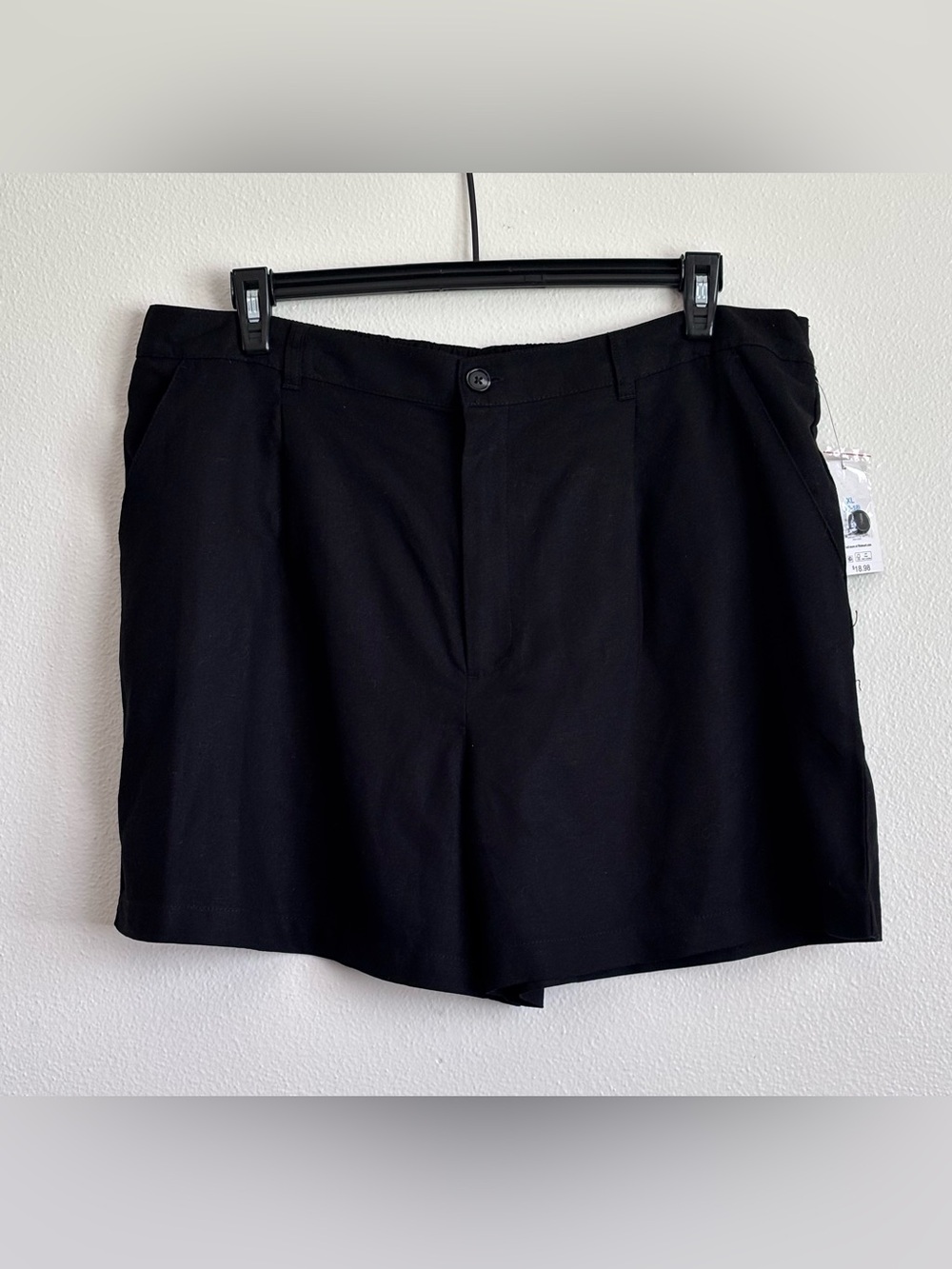 Women’s Time and Tru Classic Black Rayon Linen Shorts Size XL 16-18